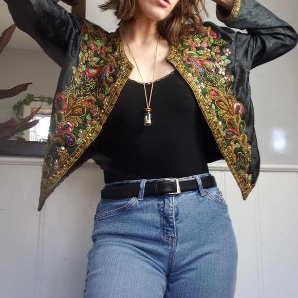 Victoria's Secret Jackets & Blazers - VTG 80's Victoria Secret Gold Label Beaded Jacket